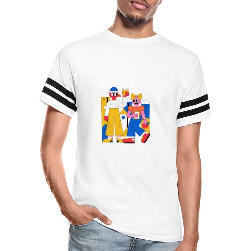 Bold Geometric Duo Pop Art - Men's Football Tee