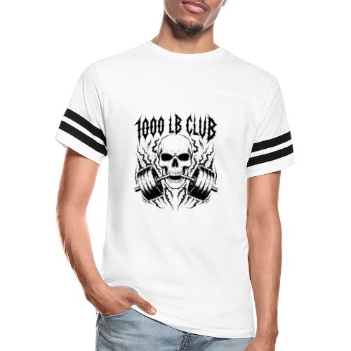1000 LB Club Skull Barbell Powerlif - Men's Football Tee