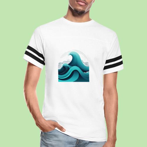 Dynamic Ocean Wave Illustration - Men's Football Tee