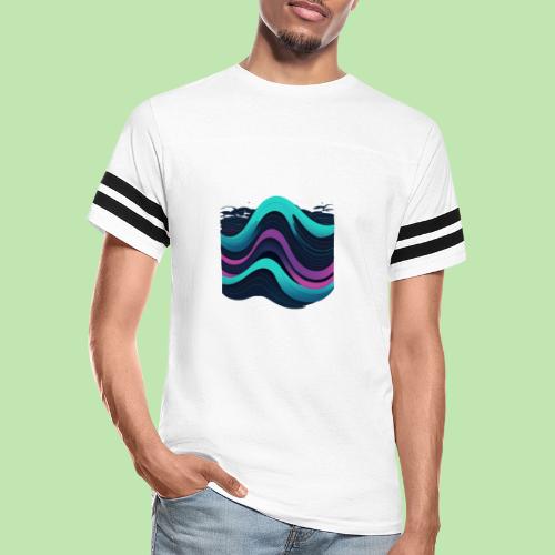 Abstract Wavy Ocean Pattern - Men's Football Tee
