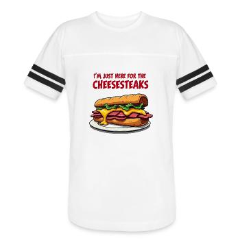 Cheesesteak Addict Joke Meat and Cheese Lover Fun - Men's Football Tee - white/black - Front - Damien (186cm)