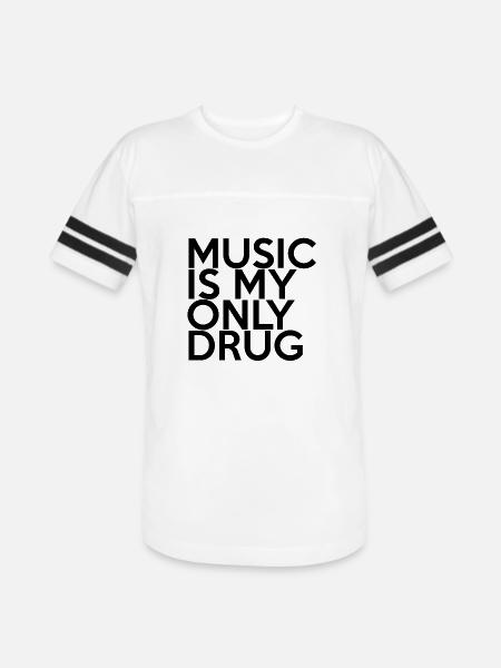 MUSIC IS MY ONLY DRUG - Men's Football Tee - white/black