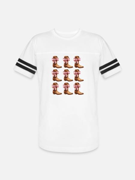 Cowgirl Boots and Pink Bows Rodeo - Men's Football Tee - white/black