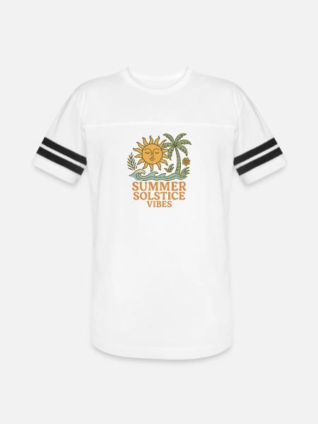 Summer Solstice Vibes Sun and Palm Design - Men's Football Tee - white/black