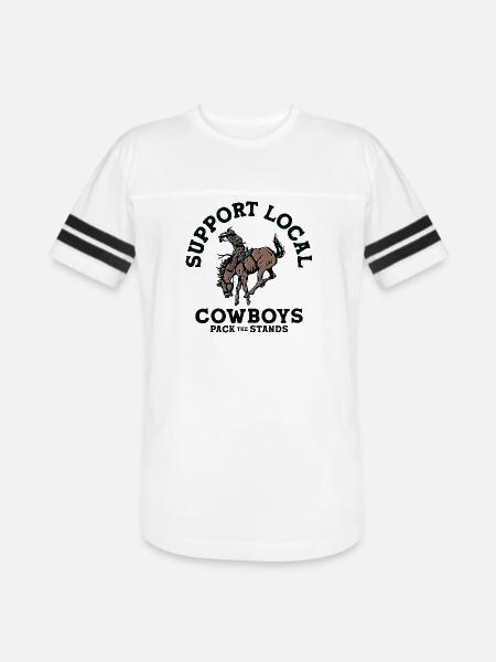 Soutenez les cow-boys locaux - T-shirt Football pour hommes - blanc/noir