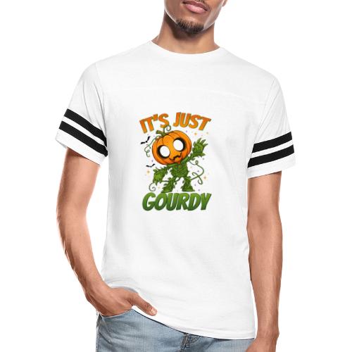 Cute Pumpkin Monster “It’s Just Gourdy” Funny - Men's Football Tee