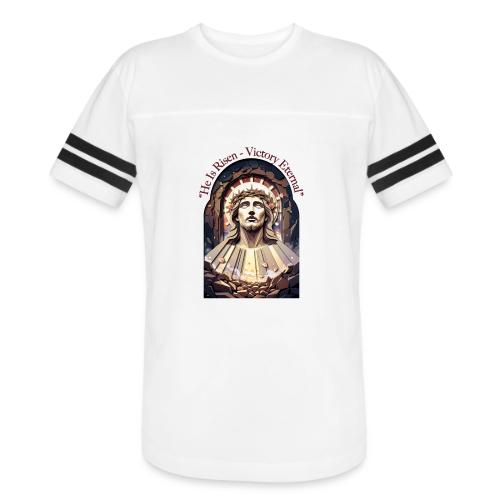 Easter He Is Risen Face of Christ T Shirt, Gift - Men's Football Tee