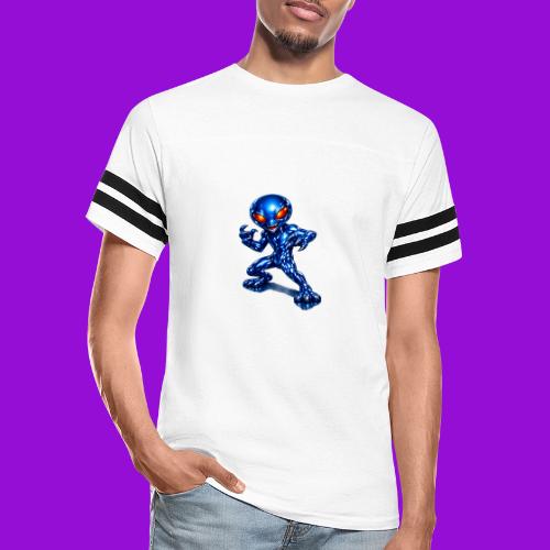Angry Blue Alien - Men's Football Tee