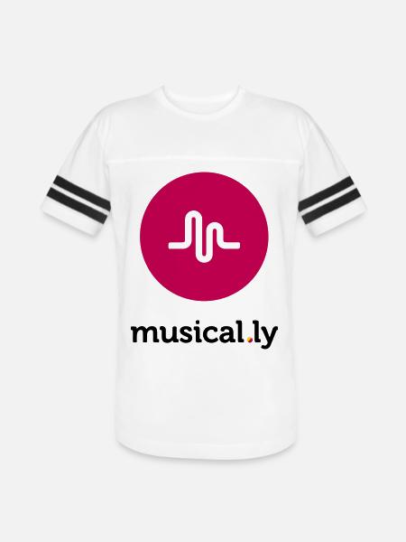 Musical.ly Logo - Men's Football Tee - white/black