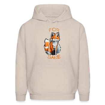 Oh For Fox Sake - Men's Hoodie - Sand - Front - Elias (183cm)