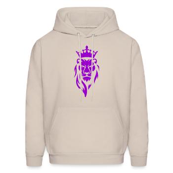 LION LILAC - Men's Hoodie - Sand - Front - Elias (183cm)