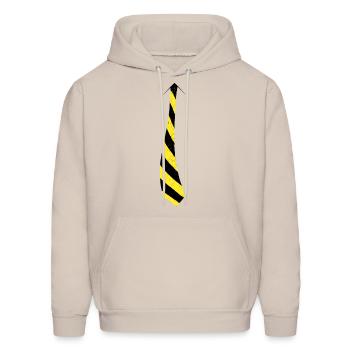 Fake Necktie Fashion Series - Rayures rétro - Molleton à capuche pour hommes - Sand - Devant - Elias (183cm)