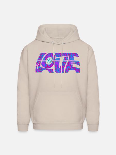Volkswagen VW T1 Camper Love With VW logo - Men's Hoodie - Sand