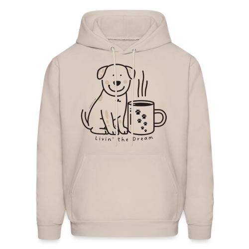 Living the Dream Coffee Puppy - Men's Hoodie