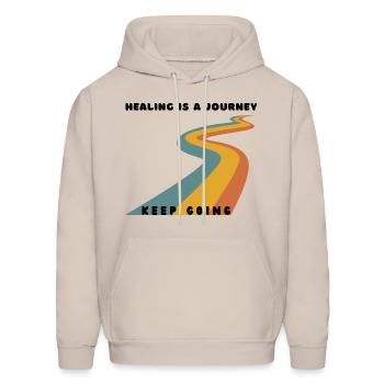 Healing is a Journey - Men's Hoodie - Sand - Front - Elias (183cm)