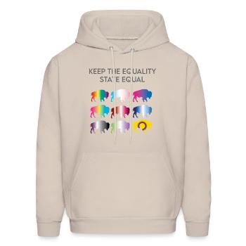 EQUAL Multi - Men's Hoodie - Sand - Front - Elias (183cm)