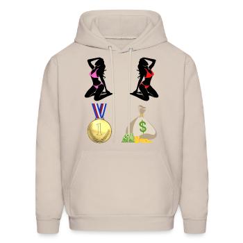 WOMEN WINNING WEALTH - Men's Hoodie - Sand - Front - Elias (183cm)