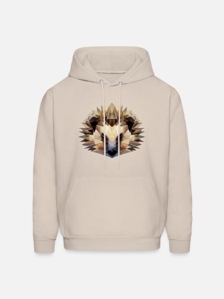 Hedgehog Polygon Style - Men's Hoodie - Sand