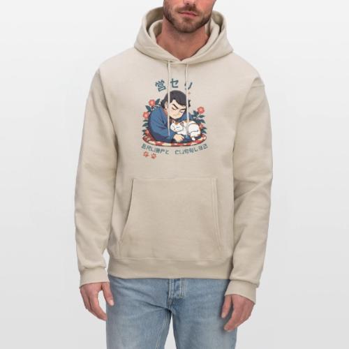 Grumpy Cuddles: Sumotori Napping Japanese Style - Men's Hoodie