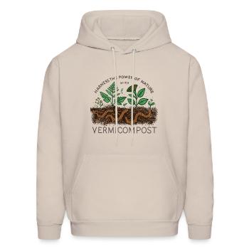 Harvest The Power Of Nature With Vermicompost - Men's Hoodie - Sand - Front - Elias (183cm)