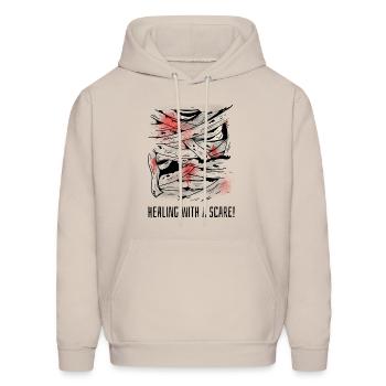 Healing with a Scare - Men's Hoodie - Sand - Front - Elias (183cm)