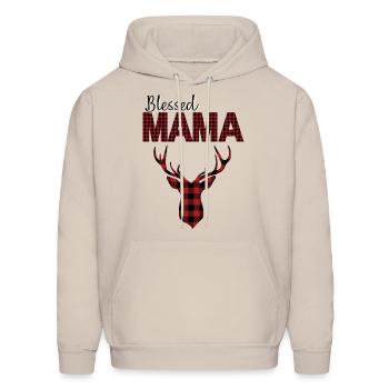 Blessed Mama. - Men's Hoodie - Sand - Front - Elias (183cm)