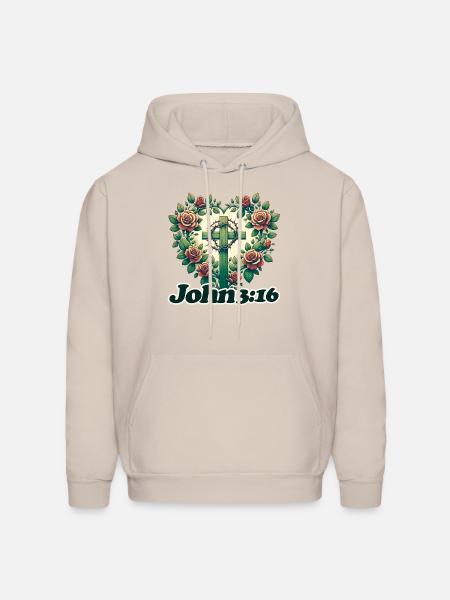 John 3:16 - Men's Hoodie - Sand