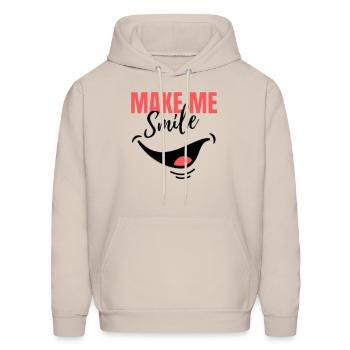 Make smile - Men's Hoodie - Sand - Front - Elias (183cm)