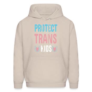 Protect Trans Kids Gift - Men's Hoodie - Sand - Front - Elias (183cm)