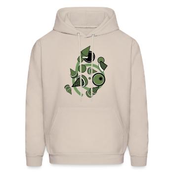 Abstract Geometric Harmony - Men's Hoodie - Sand - Front - Elias (183cm)