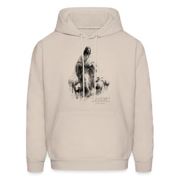 John 10:14 - Men's Hoodie - Sand - Front - Elias (183cm)
