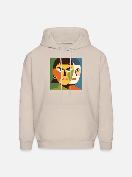 Cubist Dual Faces - Men's Hoodie - Sand