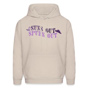 Suns out spurs out - Men's Hoodie - Sand - Front - Elias (183cm)