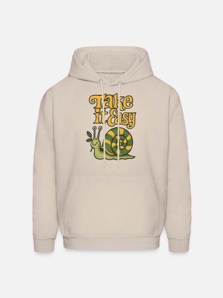 Take is Easy Snail - Men's Hoodie - Sand