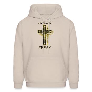 Jesus Freak - Men's Hoodie - Sand - Front - Elias (183cm)
