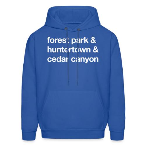 1 Church 3 Locations - Men's Hoodie