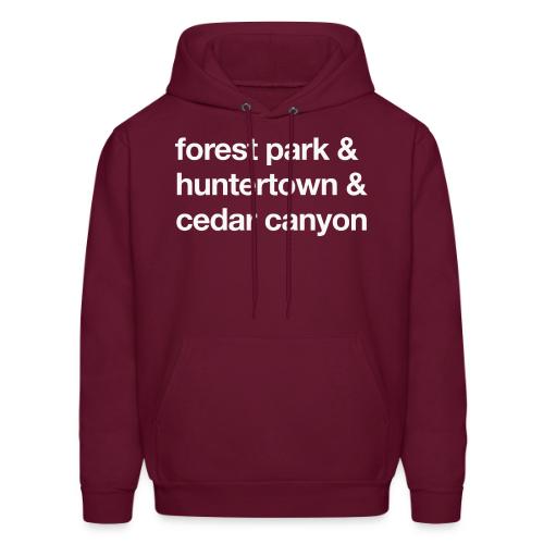 1 Church 3 Locations - Men's Hoodie