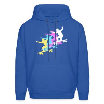 Skater Skateboarding Longboard - Men's Hoodie - royal blue - Front - Elias (183cm)