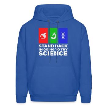 Stand Back Im Going To Try Science - Men's Hoodie - royal blue - Front - Elias (183cm)