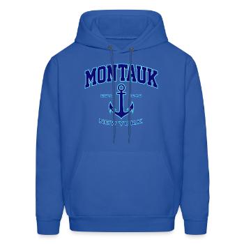 Montauk Ny For - Men's Hoodie - royal blue - Front - Elias (183cm)