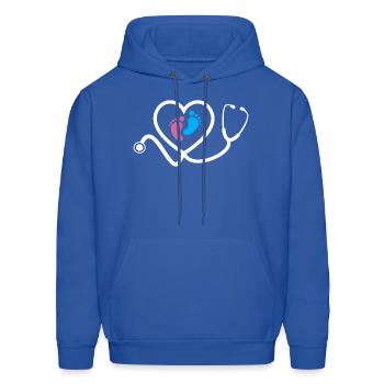 Obstetric Nurse Baby Feet Stethoscope Neonatal u - Men's Hoodie - royal blue - Front - Elias (183cm)