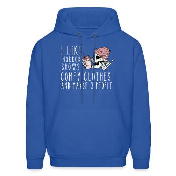 I like horror shows comfy clothes and maybe 3 ppl - Men's Hoodie - royal blue - Front - Elias (183cm)