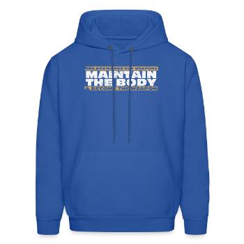 Maintain The Body - Men's Hoodie - royal blue - Front - Elias (183cm)