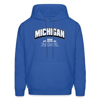 MICHIGAN STREETWEAR - Men's Hoodie - royal blue - Front - Elias (183cm)