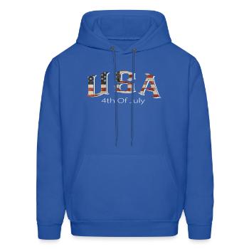 USA shirt 4th of July Patriotic Red white and blue - Men's Hoodie - royal blue - Front - Elias (183cm)
