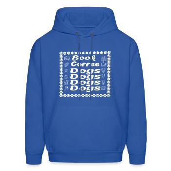 Book, Coffee , And Dog - Men's Hoodie - royal blue - Front - Elias (183cm)