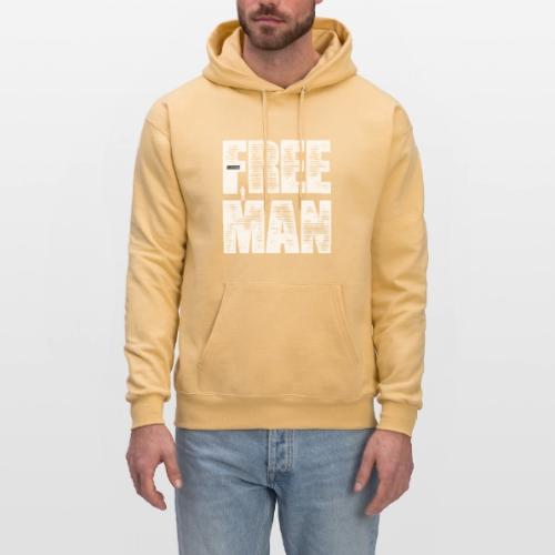 FREE MAN - White Graphic - Men's Hoodie