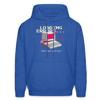 Loading Errors – Glitchy Retro Computer Design - Men's Hoodie - royal blue - Front - Elias (183cm)