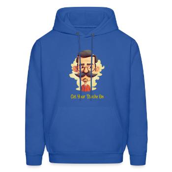 Mustache Madness - Men's Hoodie - royal blue - Front - Elias (183cm)