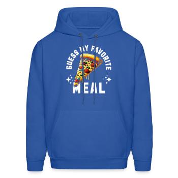 Guess My Favorite Meal Pizza - Men's Hoodie - royal blue - Front - Elias (183cm)
